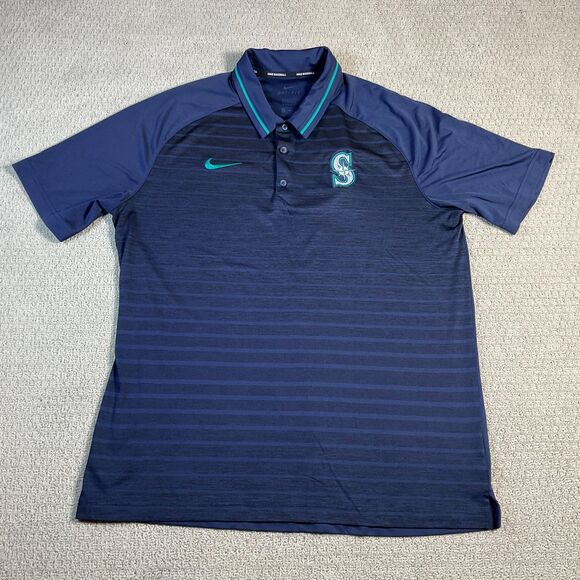 Nike Dri-FIT Seattle Mariners Polo Shirt XL MLB Baseball - Picture 1 of 7